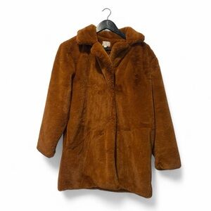 Brown/Rust colored Faux Fur Coat